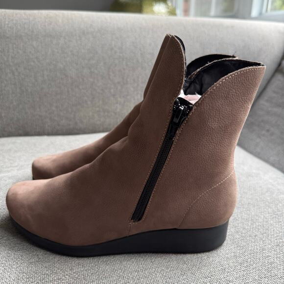 Aquitaine Boot Bella Leather Grey Nubuck Double Side Zip Comfort Casual 7-7.5 - Picture 4 of 11